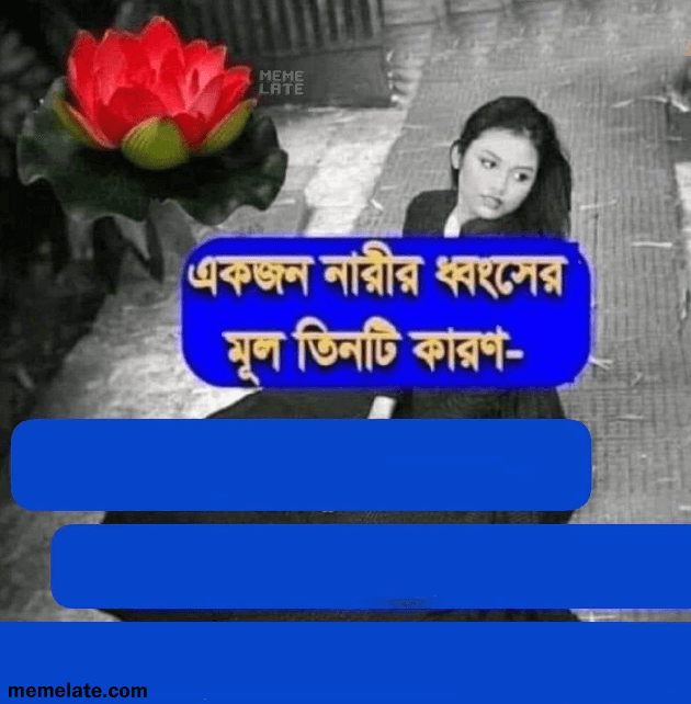 ekjon nari dhongsher karon meme template bangla